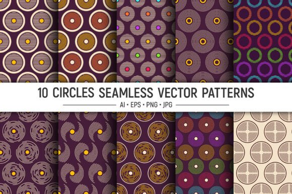 10 Circles Shapes Seamless Vector Pattern: A Versatile Design Resource
