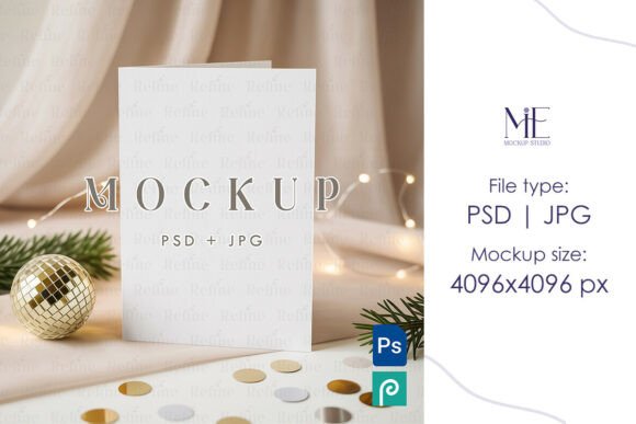 5x7 Christmas Invitation Mockup Winter