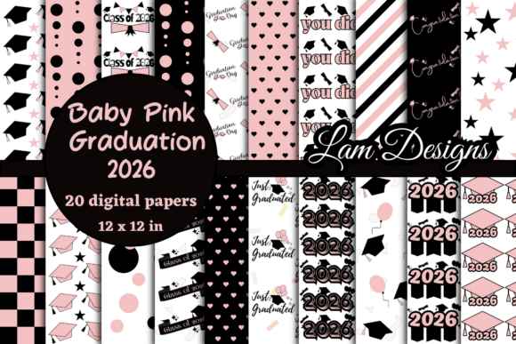 Baby Pink 2026 Graduation Digital Papers: A Versatile Design Resource for Creative Projects