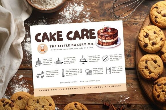 Cake Care Card Canva Template Editable: A Stylish Way to Elevate Your Bakery Business