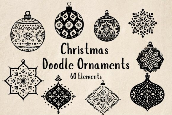 Christmas Doodle Ornaments
