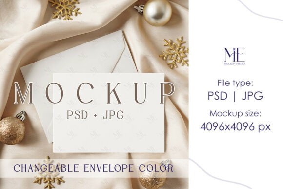 Christmas Holiday Invitation Card Mockup