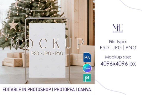 Christmas Welcome Sign Mockup PSD PNG: A Practical Tool for Creative Workflows
