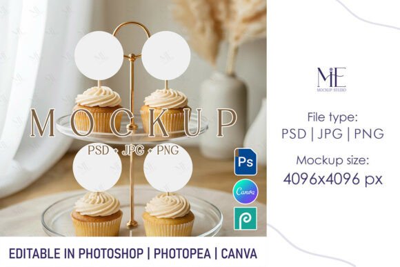 Cupcake Topper Mockup Set Round Label: A Practical Tool for Creative Professionals