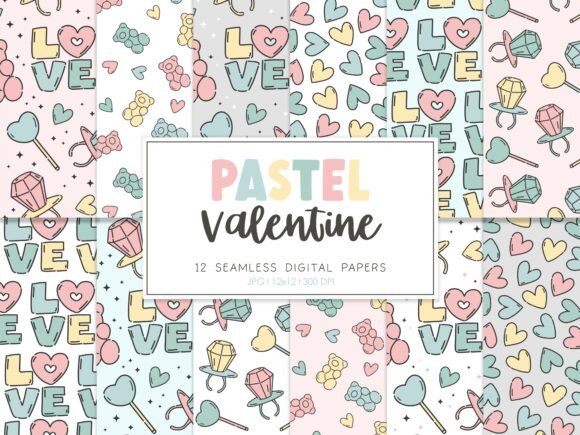 Digital Paper PASTEL VALENTINE: A Versatile Tool for Creative Projects