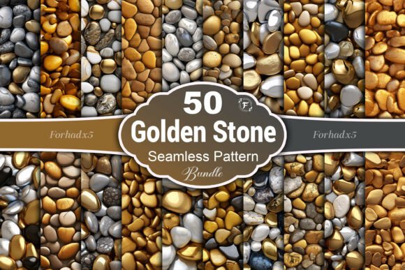 Elevate Your Creative Projects with the Golden Stones Seamless Pattern Bundle