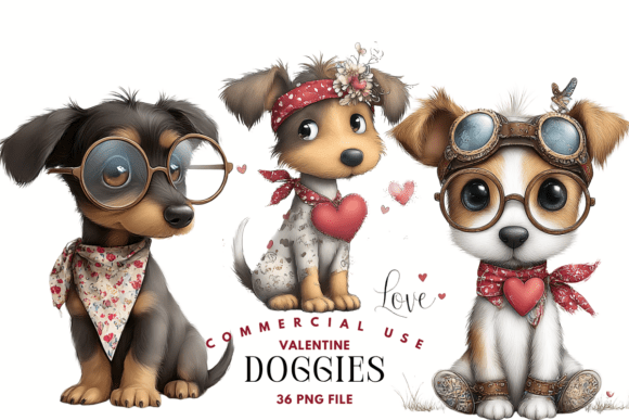 Happy Valentine Puppies Clipart: A Versatile Design for Every Occasion