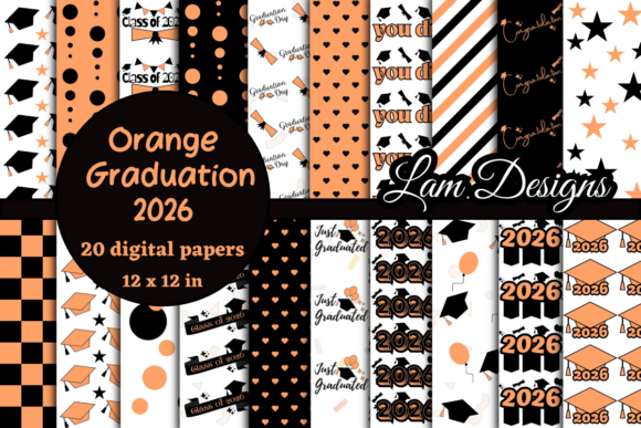 Orange 2026 Graduation Digital Papers