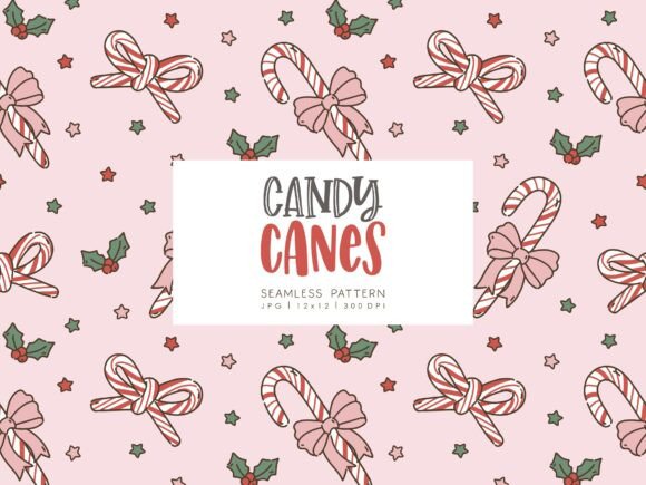 Seamless Pattern CANDY CANES 1: A Versatile Digital Design for Creative Projects