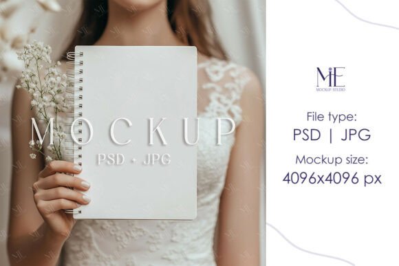 Spiral Notebook Wedding Guest Book and Other Creative Mockups for Digital Designers