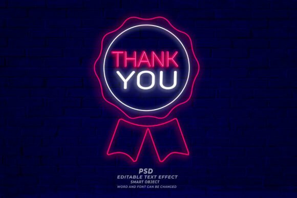 Thank You Neon Sign Editable Text Effect: Express Gratitude in Style