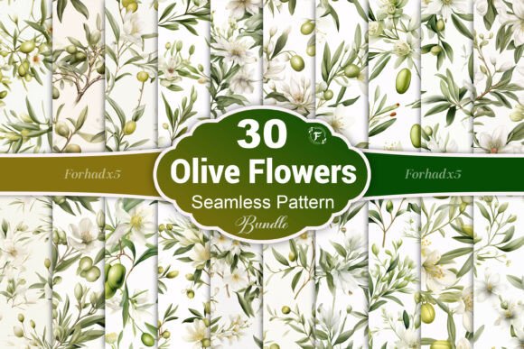 Watercolor Olive Flower Pattern: A Timeless Design Element