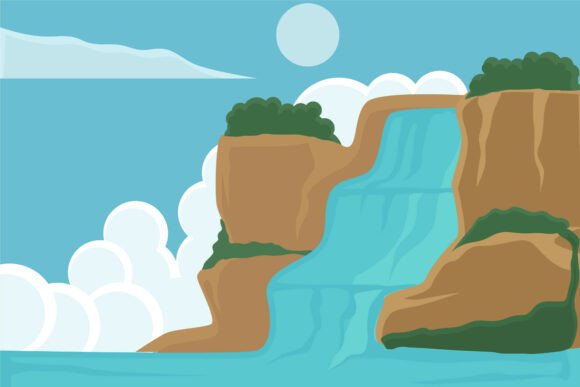 Waterfall Vector Illustration Design